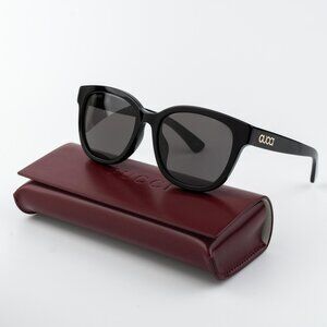 Gucci Women Sunglasses Black Grey Square GG1797SK 001 NEW AUTHENTIC